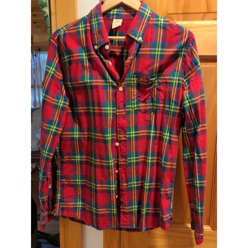 Hollister California Plaid Button Up‎ Shirt Mens Size Small